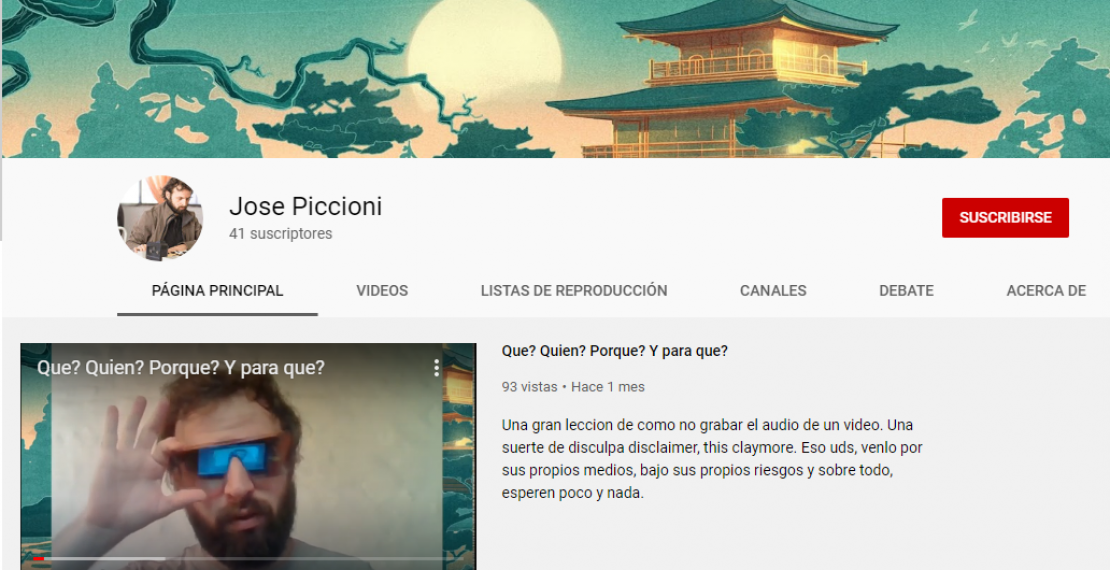 Canal de Youtube de José Piccioni