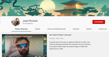 Canal de Youtube de José Piccioni
