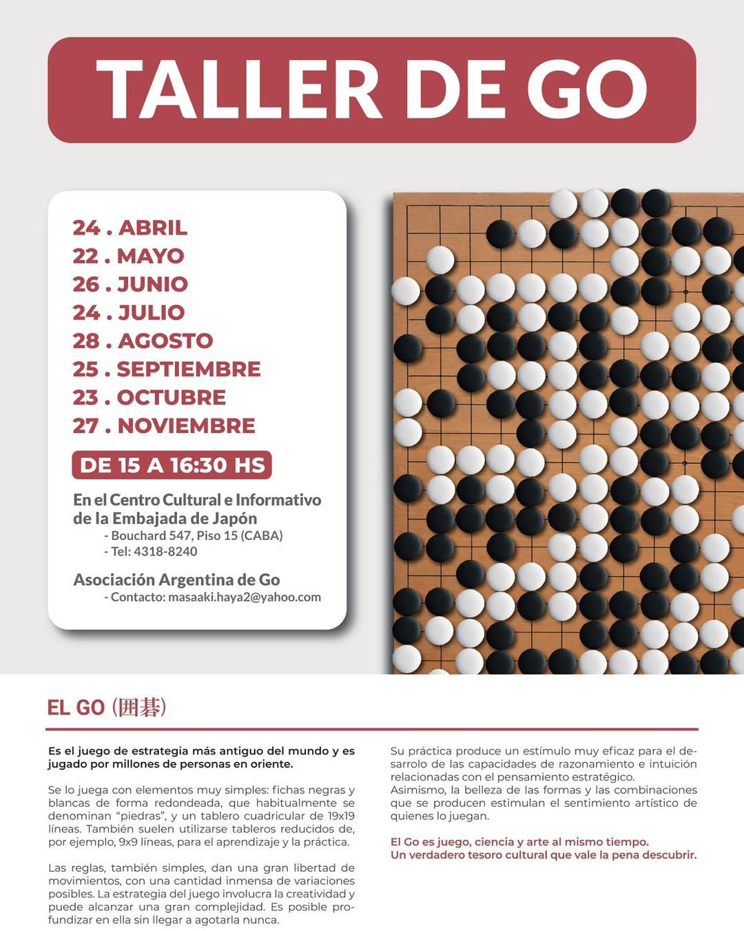 Taller de go en el C.C.I. de la Embajada de Japón